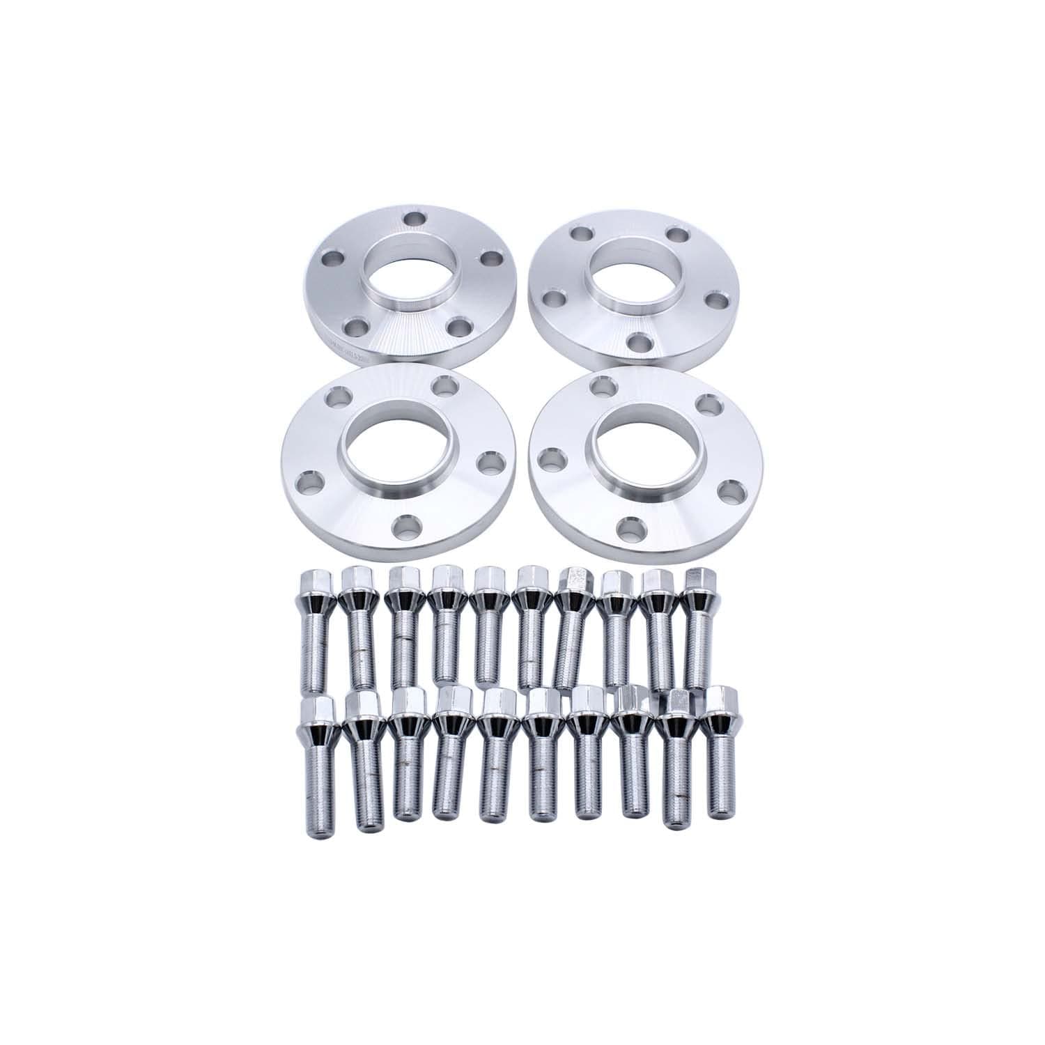 🔥 SHLPDFM 4 Stück 15mm & 20mm Spurverbreiterung Distanzscheiben Set Ø66.5 5x112mm mit 20 Stück Radschrauben M14x1,5