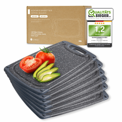 🍳🔪 Exitoso Frühstücksbrettchen 6er Set Marmoroptik Schwarz 🥖🥪