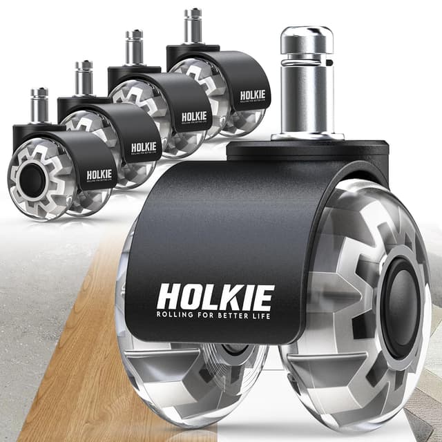 🪑 HOLKIE Bürostuhl Rollen 11mm 5er Set Grau Gummi Rollen für Bürostühle 🪑