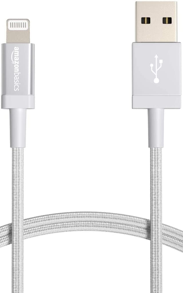 📱 Amazon Basics Verbindungskabel Lightning auf USB-A, Nylon-umflochten, MFi-zertifiziertes Ladekabel für iPhone, Silber, 0.9 m - 1 Stück 🌟