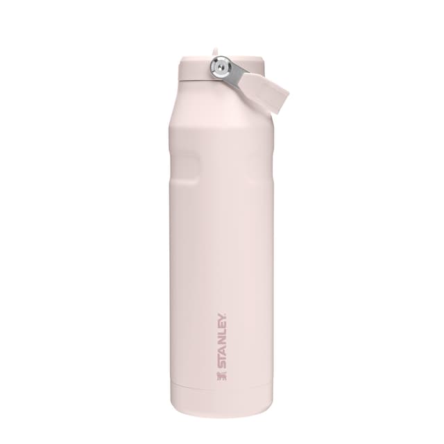 🌹🥤 Stanley Flip Straw 2.0 Trinkflasche mit Strohhalm 1.06L - Thermobecher Kühlt 17 Stunden 🌡️ - 4 Tage Eisgekühlt ❄️ - BPA-frei - Auslaufsicher - Spülmaschinenfest - Rose Quartz 1060 ml