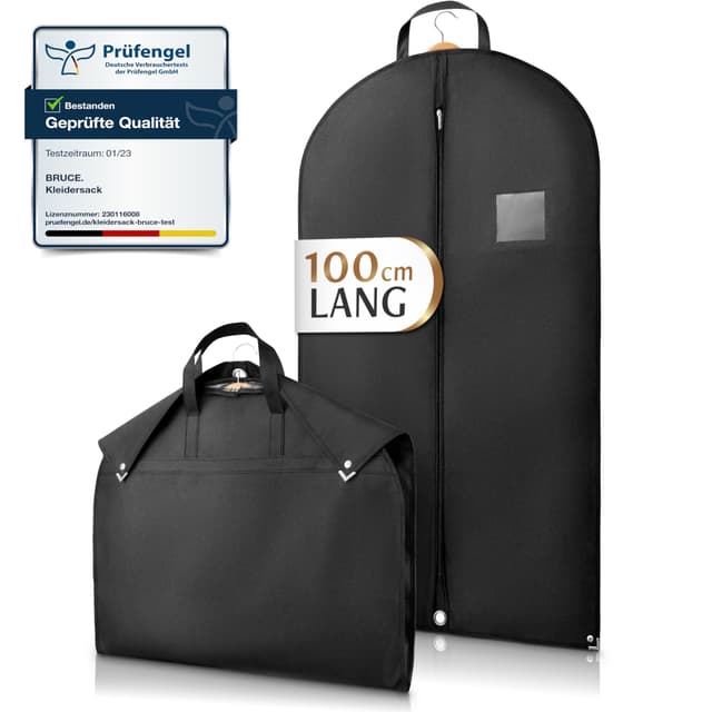 👔 Bruce.® Kleidersack Kurz 100x60cm - Atmungsaktive Kleiderhülle für Anzug, Jacke & Hemd
