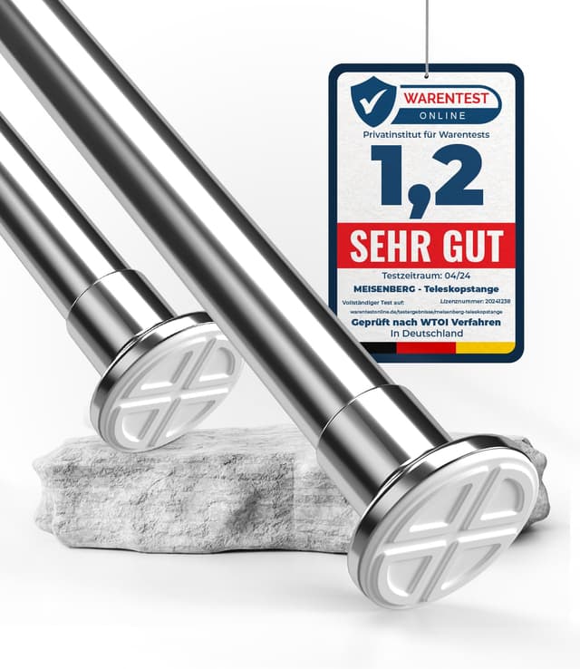 Edelstahl Teleskopstange ohne Bohren 260-310 cm - Multifunktionale Gardinenstange klemmbar