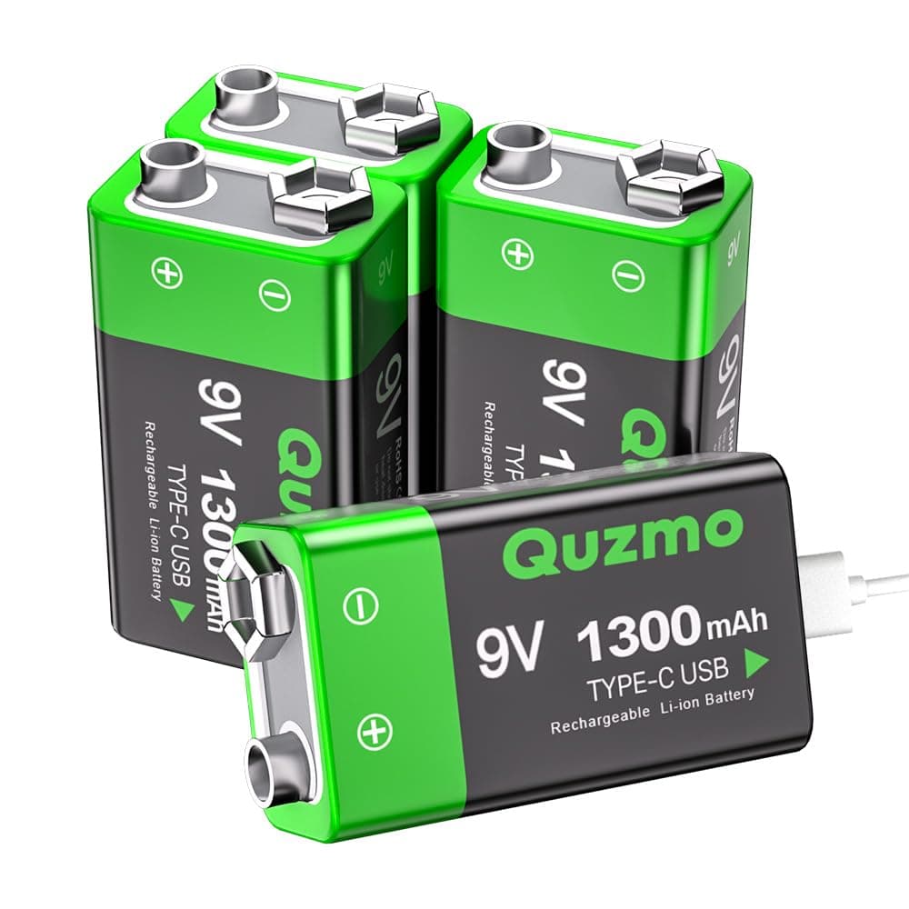 🔋 9V Wiederaufladbare Batterien, 1300mAh Lithium-Ionen Akku 🌟