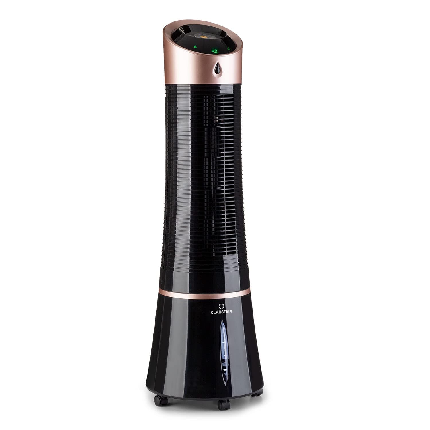 Klarstein 4-in-1: Smart Luftkühler, Ventilator, Luftbefeuchter & Ionisation Schwarz-Rosegold Skyscraper Ice Smart 🌬️❄️🌹