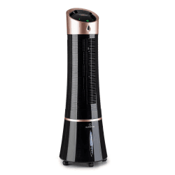 Klarstein 4-in-1: Smart Luftkühler, Ventilator, Luftbefeuchter & Ionisation Schwarz-Rosegold Skyscraper Ice Smart 🌬️❄️🌹