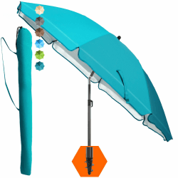 🌞 4smile Sonnenschirm Strand SunnyJoy Türkis - UPF 50+ Strandschirm Ø 180 cm Angebot bei HelloDeals