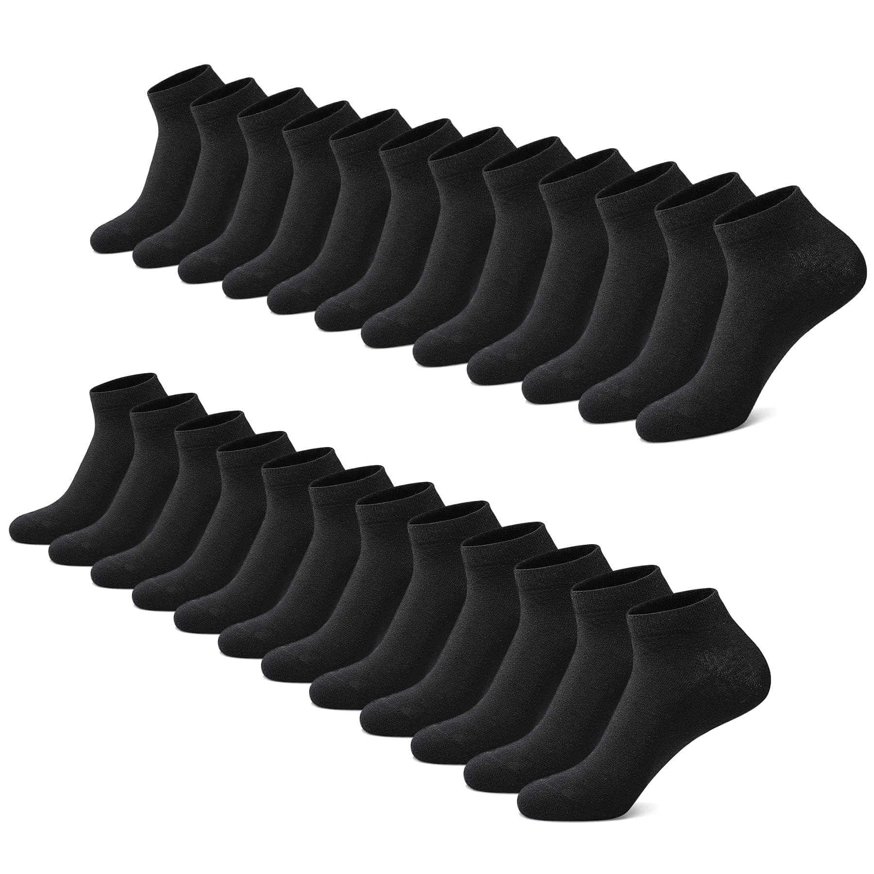 🧦 FALARY Sneaker Socken Herren & Damen 12 Paar 43-46 Schwarz-12paar 🌟