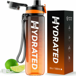 Mevoly Trinkflasche, 1L Wasserflasche Auslaufsicher BPA-Frei mit Zeitmarkierung 🕒🌅 Angebot bei HelloDeals