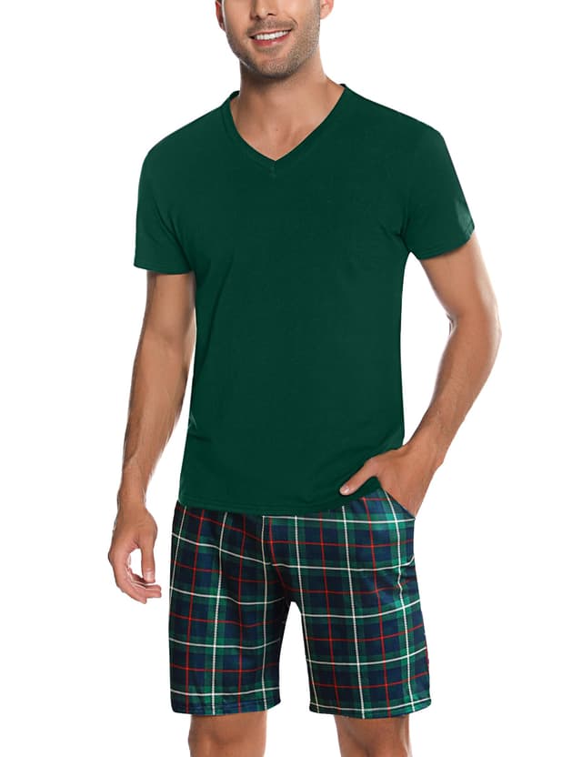 🌙 Bresdk Herren Kurzer Pyjama Set - Sommer Nachtwäsche für Männer 🌟