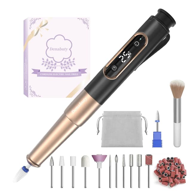 🌟 Denabuty Elektrische Nagelfeile Kabellos 12 in 1 Fräser für Gelnägel