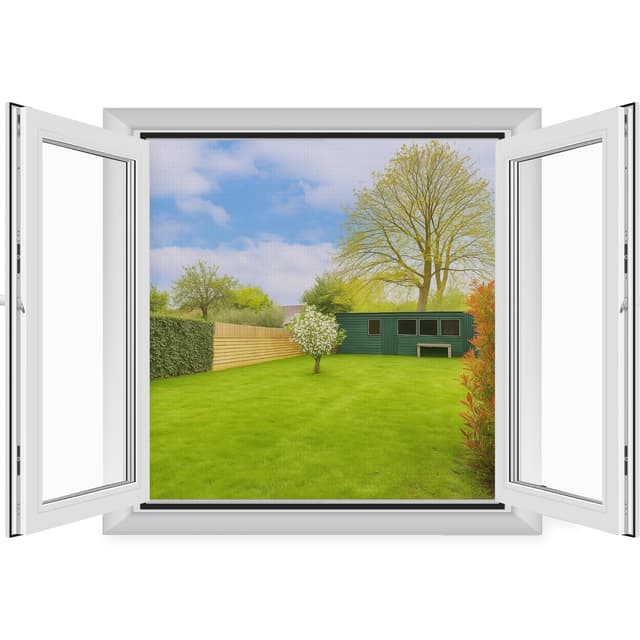MYCARBON 4 Stück Fliegengitter Fenster 130x150cm Schwarz 150x180cm - Insektenschutz ohne Bohren ❤️🪲