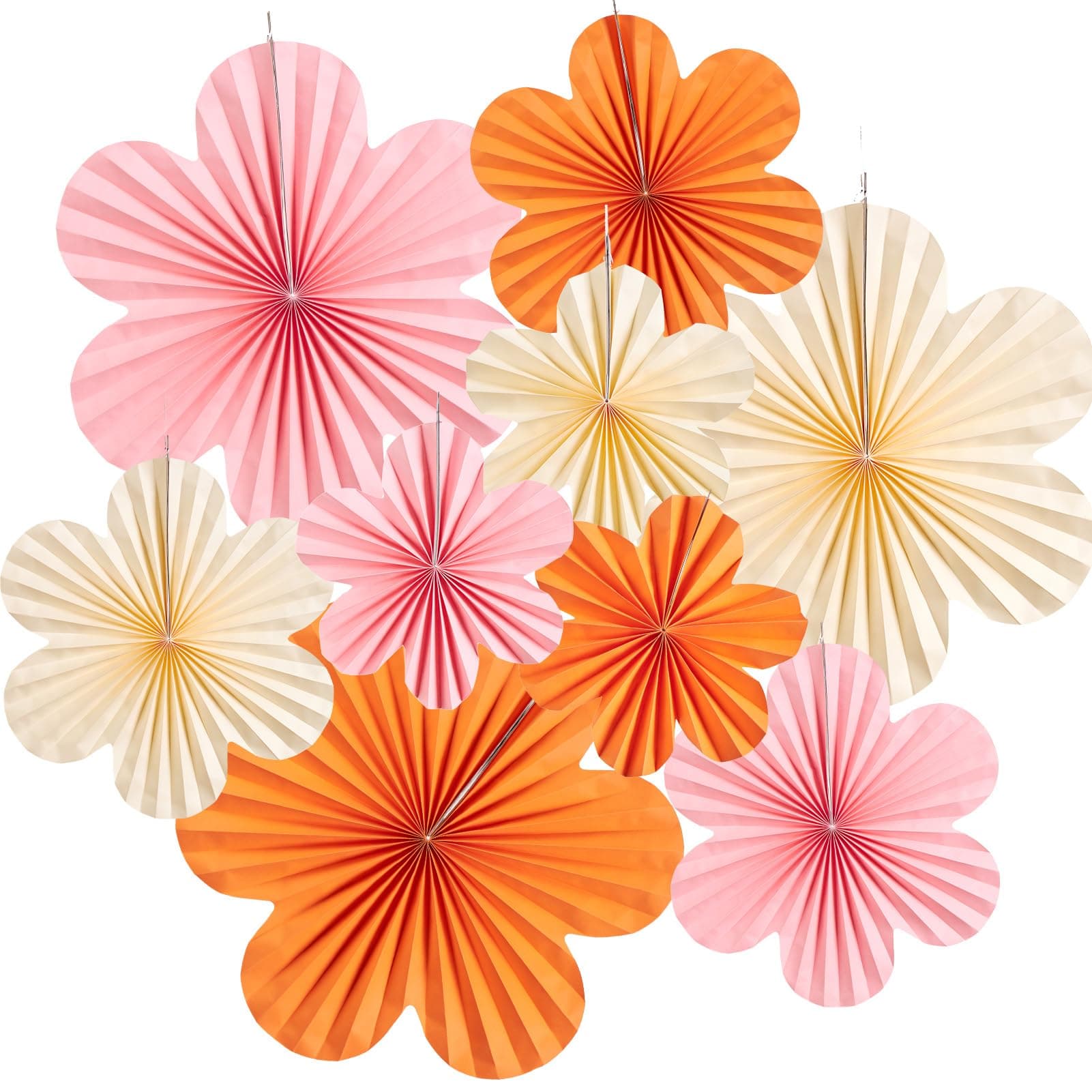 SUNBEAUTY 9 Stück Papier Fächer Dekoration Hanging Girlande 🌸
