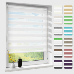 Doppelrollo Klemmfix ohne Bohren, Duo Rollos für Fenster & Tür - Weiß B110 x H150cm