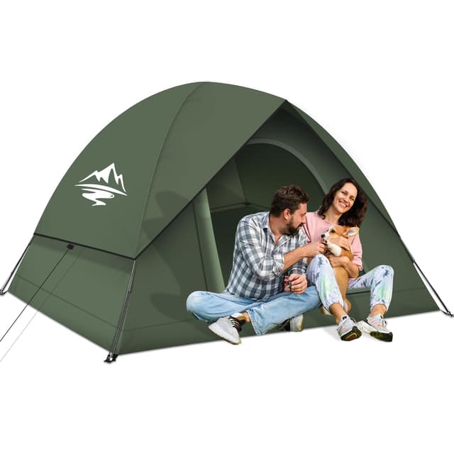 🏕️ Ultraleichtes 2-3 Personen Camping Zelt - Dunkelgrün
