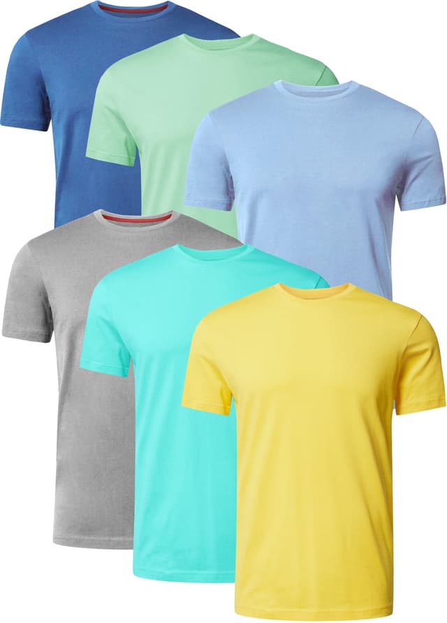 🌟👕⚽ VOLLE ZEIT SPORT® Tech 6Er-Pack Sortierte Kurzärmlige, Freizeit Oberteile, Multipack, Herren-T-Shirts Mit Rundhalsausschnitt 3XL Sommer-2 🌞🔥