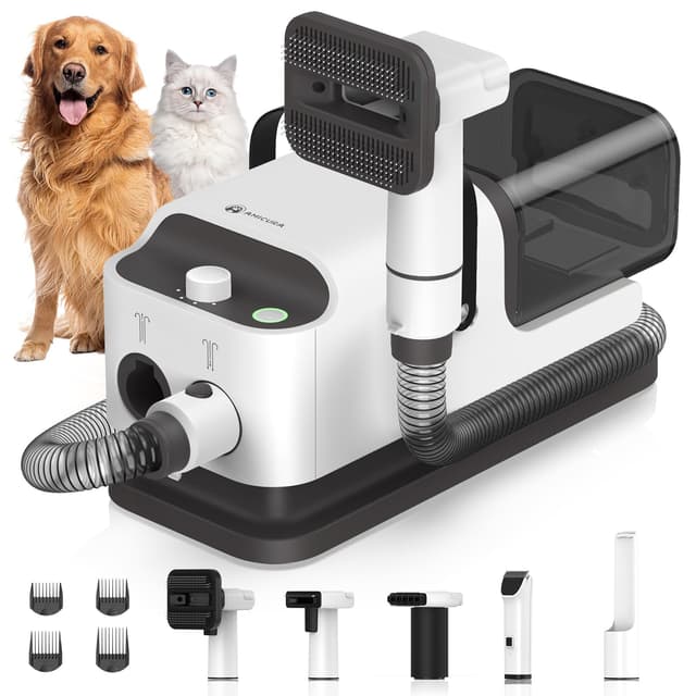 🐶🛁 Amicura Hundeschermaschine mit Tierhaar Staubsauger & Haartrockner 15000pa, Haustierpflegeset