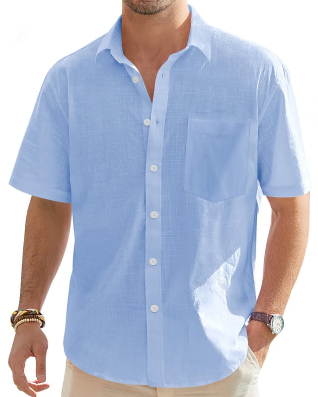 J.VER Leinenhemd Herren Hemd Kurzarm Leinenshirt 😎👔