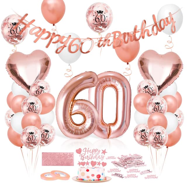 Luftballon 60. Geburtstag Roségold - Deko Set 🎈🎉