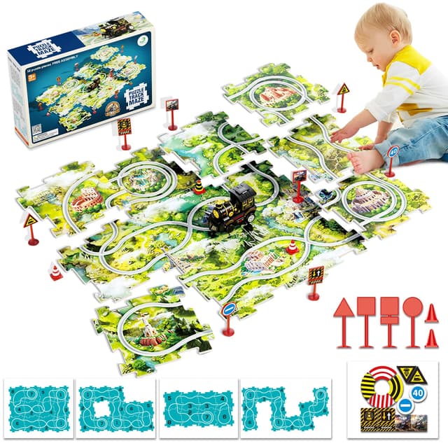 🚂🧩 DIY Puzzle Bahn Auto-Vorwärts Zug Spielzeug 12 pcs | Kinderspielzeug ab 2-6 Jahre | Geburtstag Geschenke 🎁
