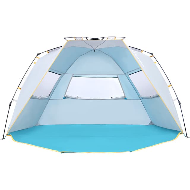 🏖️ WolfWise Strandmuschel UV-Schutz 50+, 4-5 Personen Strandzelt mit Quick-Up-System