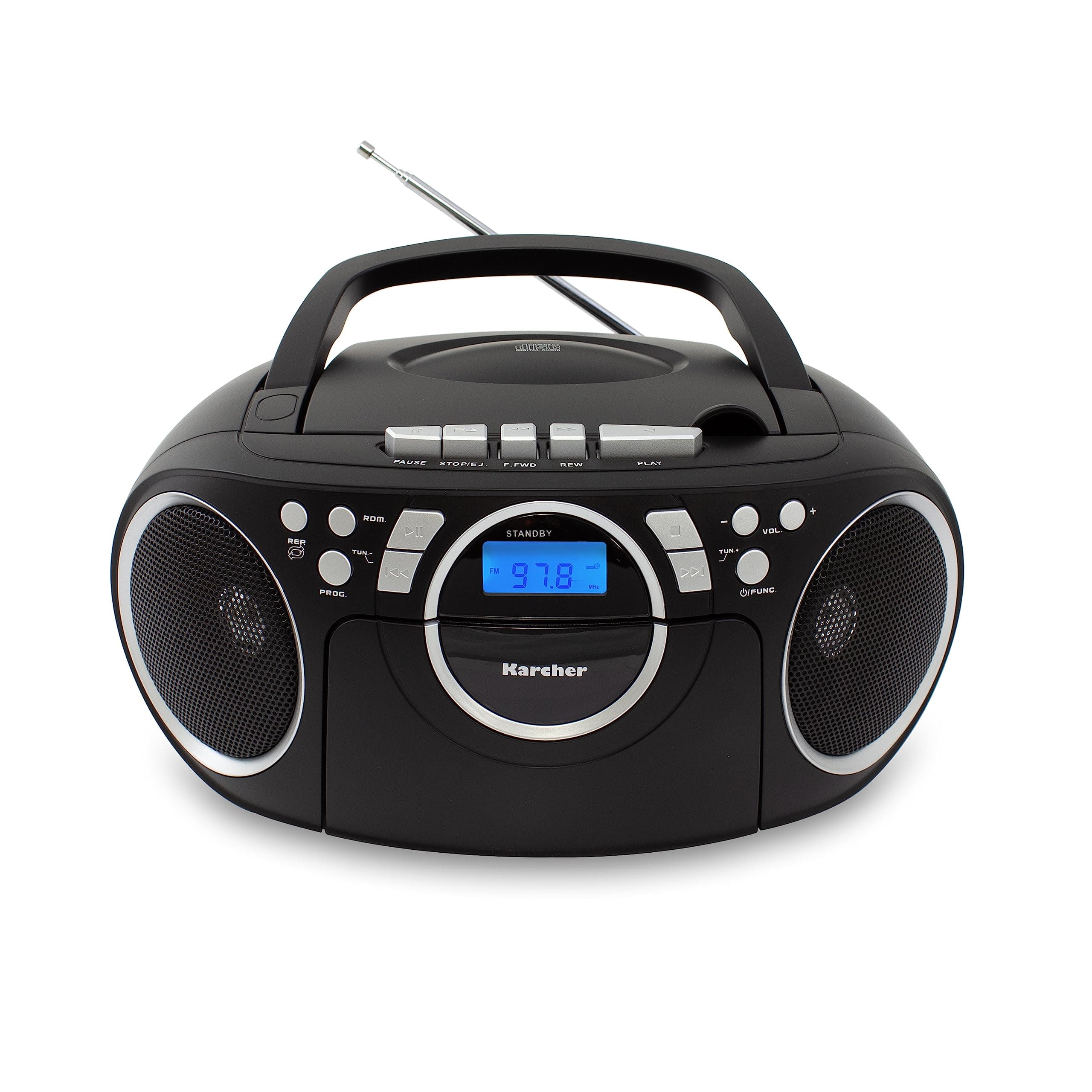 🎶 Karcher RR 5042-B Tragbares CD Radio/Boombox mit CD-Player und Kassettenspieler