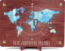 Weltkarte Geldgeschenk aus Holz 🌍💸 XL Geldgeschenk inkl. Ständer