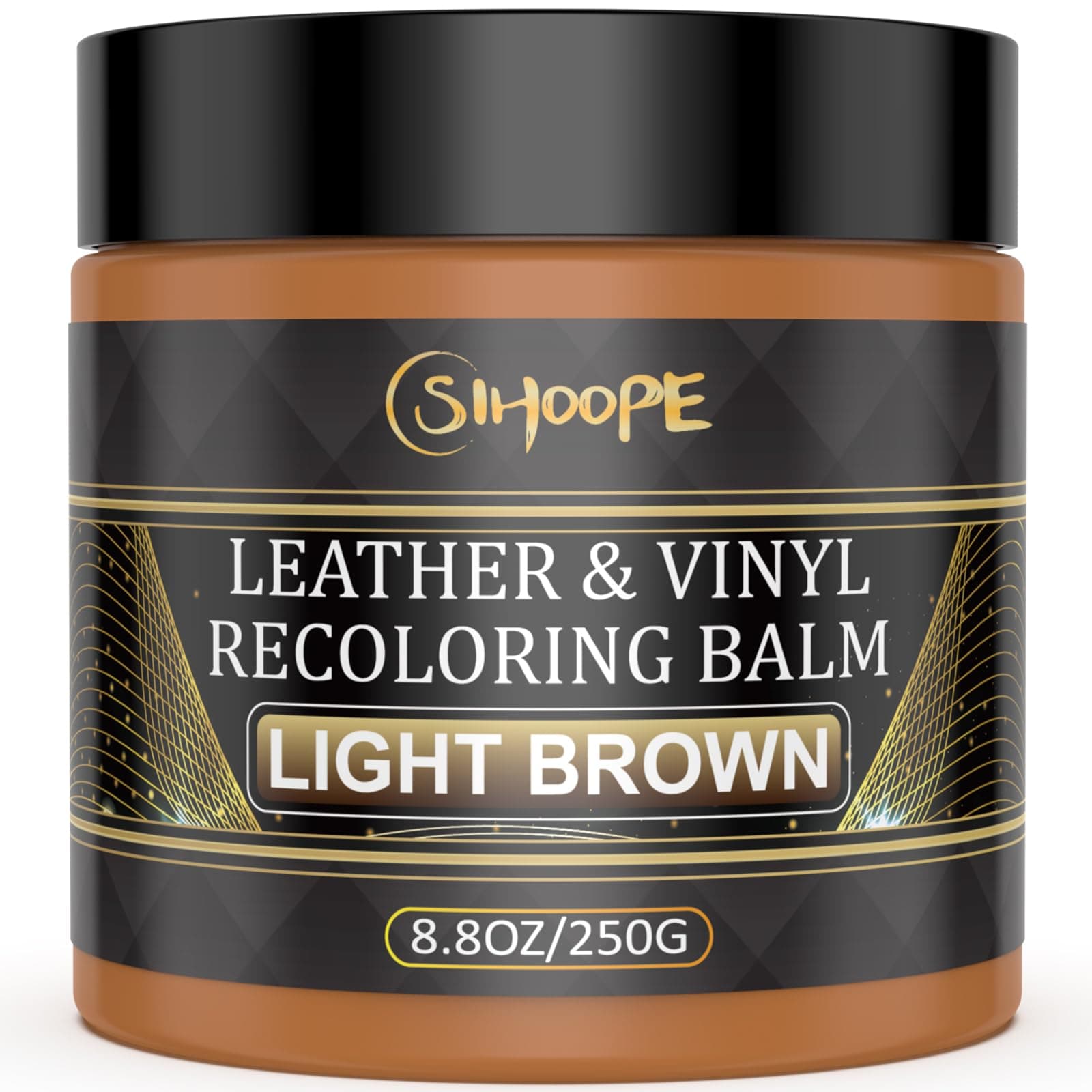SIHOOPE Hellbraun-Leder-Reparatur-Set, 250ml 🛋️ Lederpflege für Ledercouches, Vinyl-Möbel, Sofas und Schuhe