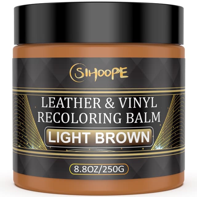 SIHOOPE Hellbraun-Leder-Reparatur-Set, 250ml 🛋️ Lederpflege für Ledercouches, Vinyl-Möbel, Sofas und Schuhe