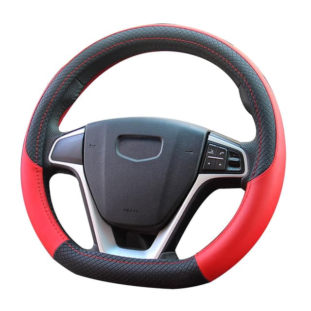 Pahajim Lenkradbezug Leder D-Form - Rot 🚗