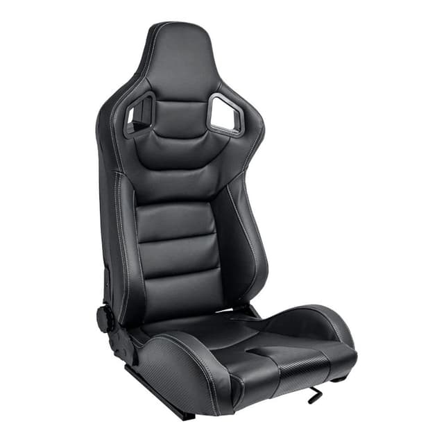 🚗 AUTO-STYLE Sportsitze 'RK' - Schwarz Kunstleder + Silbere Naten 🏎️