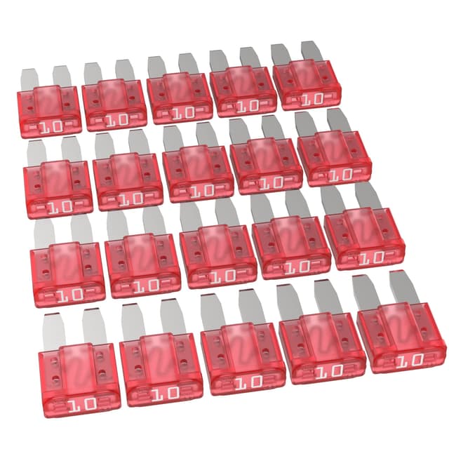 🚗 AUPROTEC Micro 2 Kfz Sicherungen Flachstecksicherungen MikrOTO II 5A - 30A 10A Ampere rot, 20 Stück 🚗
