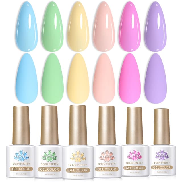 Born Pretty UV Nagellack - Pastellfarbene Macarons Bonbons Gel Nagellack