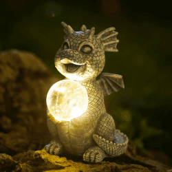 🐉 Yeemoo Drachen Figuren Gartendeko für Draußen mit Solar Ball 🌞🎁