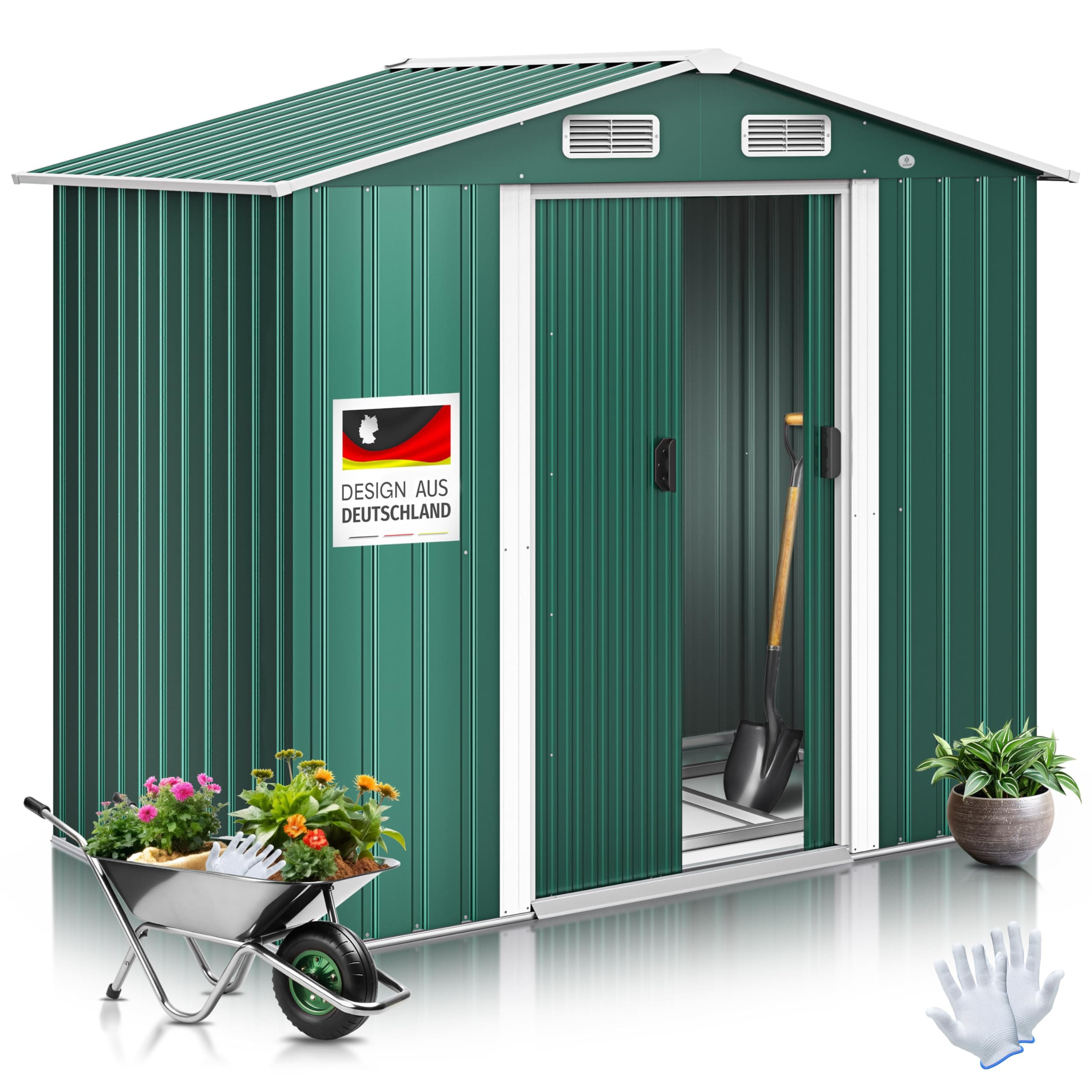 KESSER® XL Metall Gerätehaus 4,2m³ mit Fundament | Gartenhaus Schrank 🏡