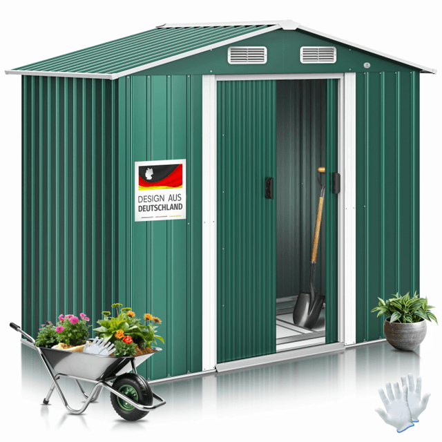 KESSER® XL Metall Gerätehaus 4,2m³ mit Fundament | Gartenhaus Schrank 🏡