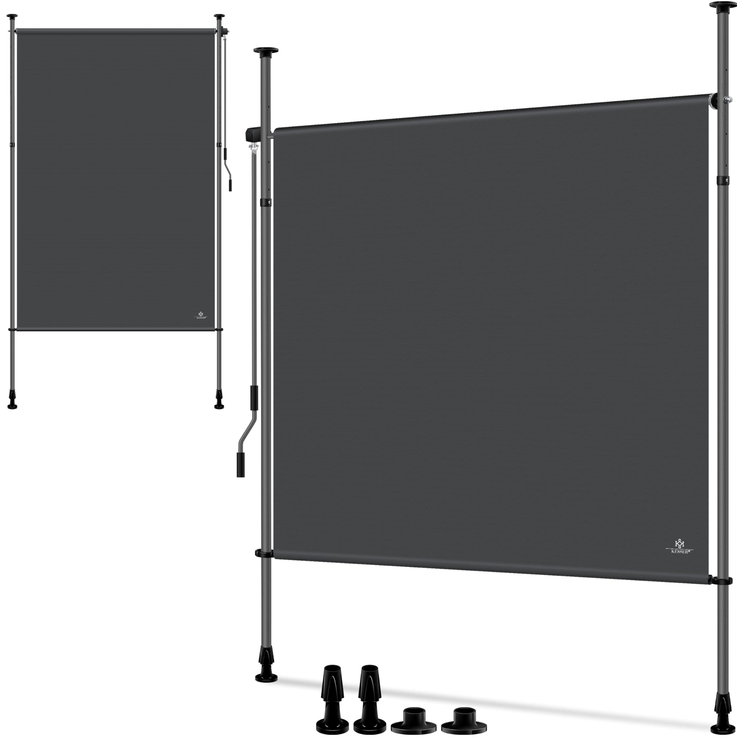 KESSER® Klemmmarkise Senkrechtmarkise 200x310cm 🌟 Ausziehbar & Blickdicht 🌿 Vertikalmarkise mit Handkurbel ohne Bohren 🏡 Balkon-Sichtschutz & Windschutz