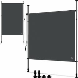 KESSER® Klemmmarkise Senkrechtmarkise 200x310cm 🌟 Ausziehbar & Blickdicht 🌿 Vertikalmarkise mit Handkurbel ohne Bohren 🏡 Balkon-Sichtschutz & Windschutz