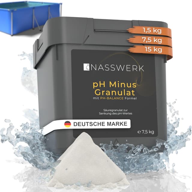 🏊‍♂️ NASSWERK pH Minus Granulat 7,5kg | Organisches pH Senker Pool Granulat 🌊