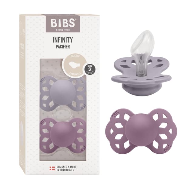 👶🍼 BIBS Infinity Anatomischer Schnuller 2er Packung - Fossil Grey/Mauve