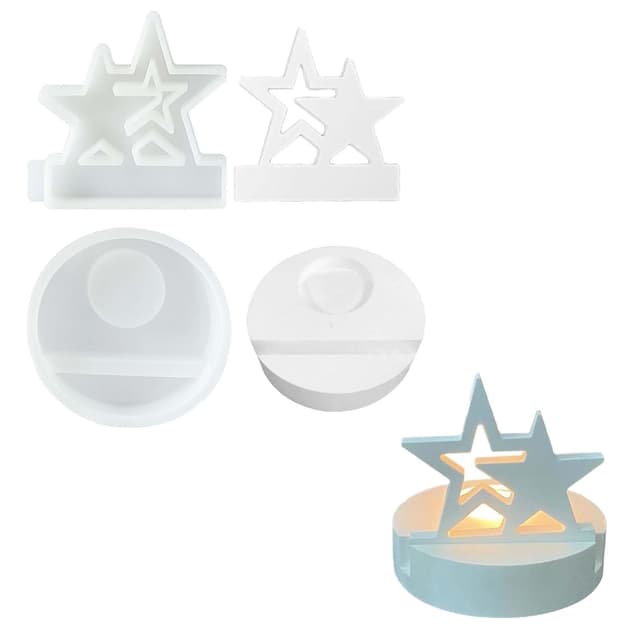 🕯️🌟 LightBeacon Silikonformen Gießformen | Silikonform Stern & Rund Kerzenhalter | DIY Handwerk