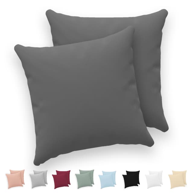 🛏️🌟 Twinzen® Kissenbezug 30x30 (2er-Set) - 100% Jersey Baumwolle 150 GSM Kissenbezüge - Anthrazit