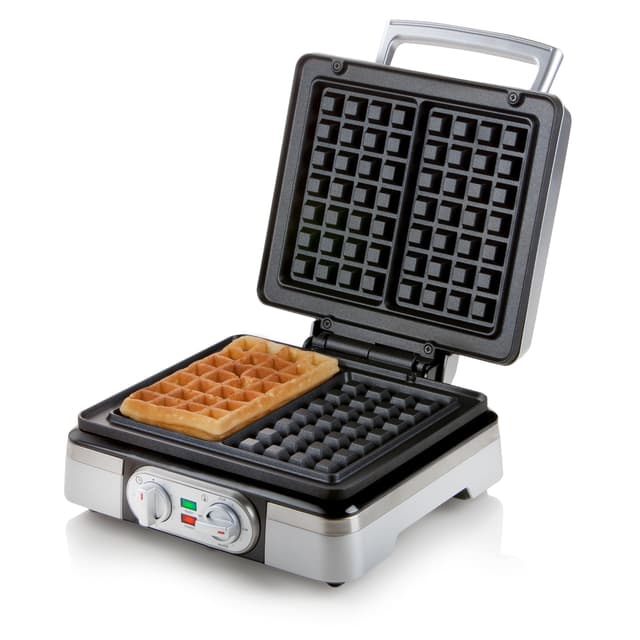 🧇🕒 DOMO DO9149W Waffeleisen mit Timer - rechteckige belgische Waffeln 4x7 cm - silber