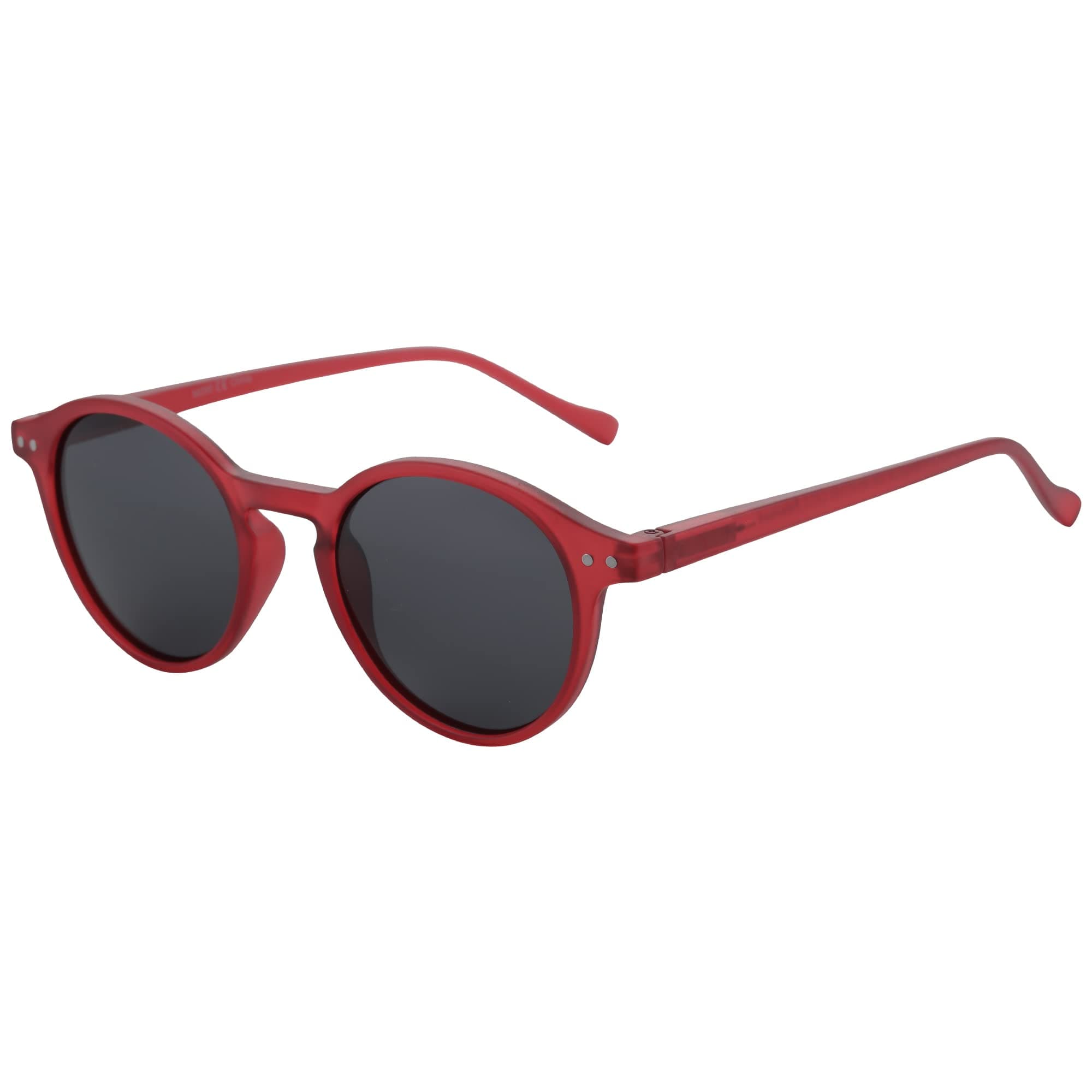 🕶️ ZENOTTIC Sonnenbrille Polarisiert Rund Retro Klassisch UV 400 Schutz Vintage Rahmen f¨¹r Herren Damen ¡­ Kristallrot/Grau