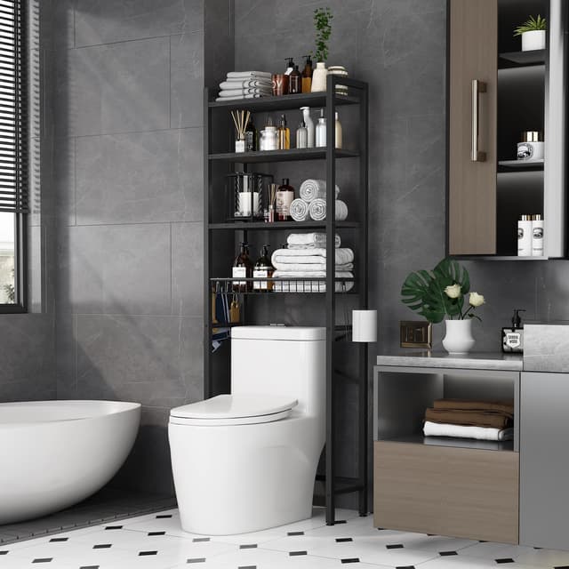 Kalrin Toilettenregal 4-stufiges Verstellbares Multifunktionsregal 🚽🛁