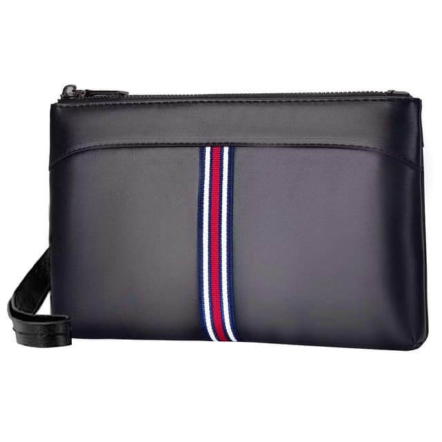 🌟 Eshow Handgelenktasche Herren Vintage aus PU Leder Schwarz 19 🌟