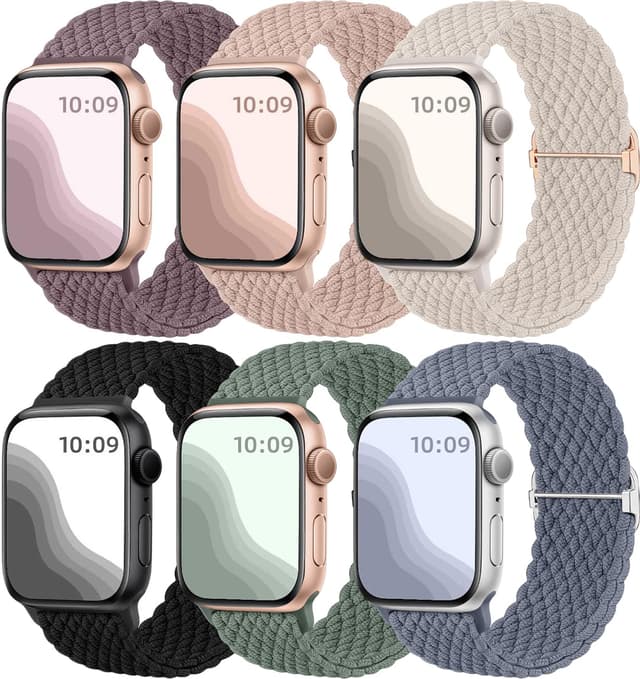 Maledan 6 Stück Geflochtenes Armband Kompatibel mit Apple Watch Armband 44mm 45mm 42mm 46mm 49mm Damen Herren 😍