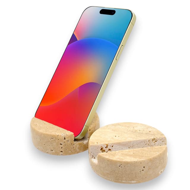 TransMarble Luxuriöser Marmor-Handy-Ständer für beliebte Smartphones (Travertin Beige) 📱🪧