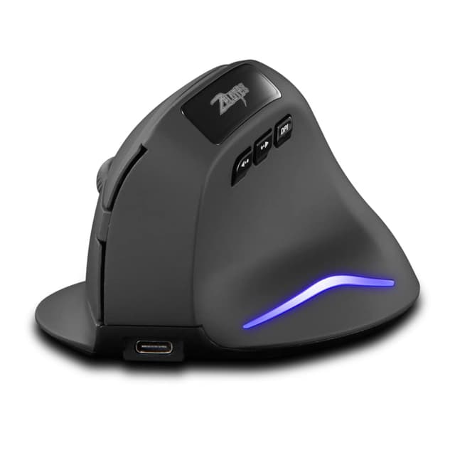 🖱️ Zelotes Vertikale kabellose Maus 2.4GHz 2400DPI Optische Maus Wireless Mouse für Laptop, PC, Mac,Schwarz 🖱️
