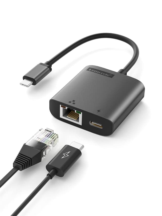 🚀 Lemorele USB-C zu Ethernet Adapter mit Aufladen für MacBook Pro (TC35)
